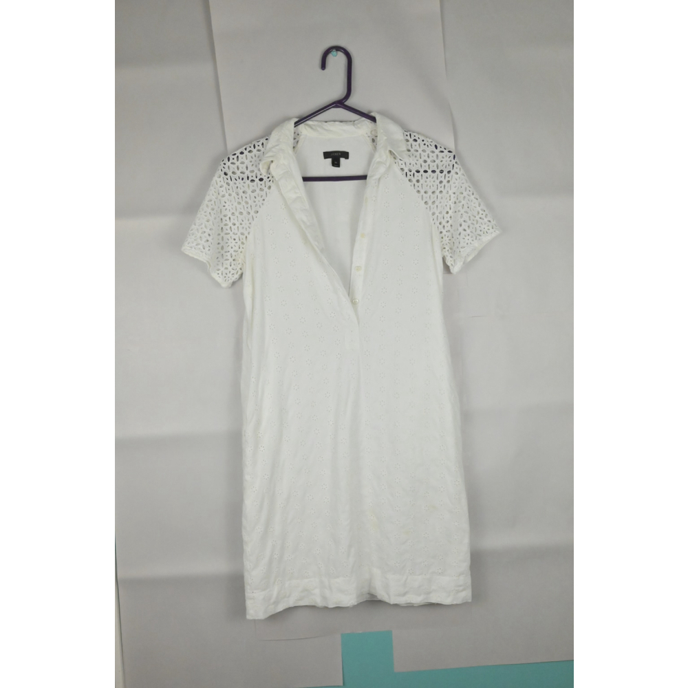 Women's J.Crew White Eyelet Short Sleeve Mini Dress Size 00